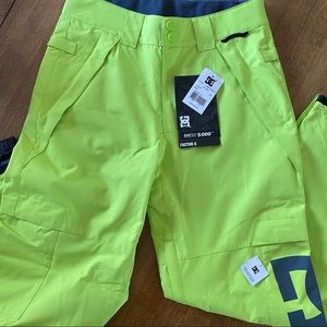 Kids DC Neon Green ski pants